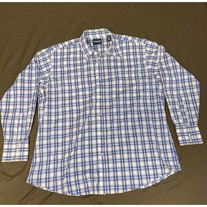Wrangler Pearl Snap Shirt Men's Large Blue Orange Tartan Plaid  2XL